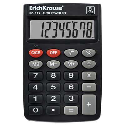 Калькулятор Erich Krause 8-разр. 64*98 черн. 40121