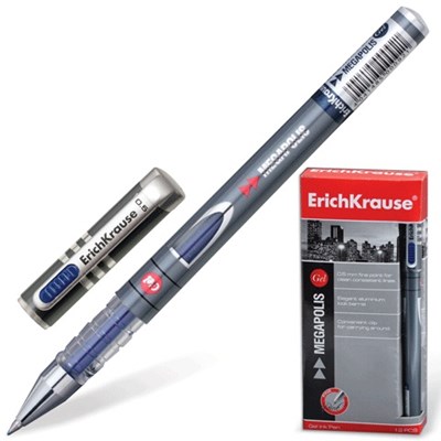 Ручка гелевая синяя Erich Krause Megapolis 0,5мм арт 92