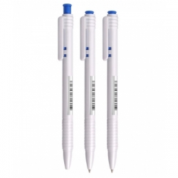 Ручка автомат синяя СТАММ 0,7мм белый корпус РШ551
