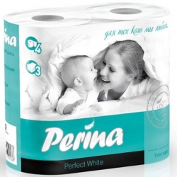 Туалетная бумага Perina Perfect White 3сл 4шт