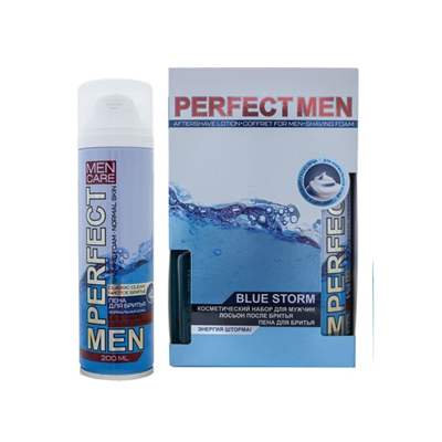 Набор подар муж Perfect Men Blu Storm (лосьон п/бритья 100мл+пена д/бритья 200мл)