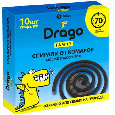 Спирали от комаров Grass Drago Family 10шт/уп