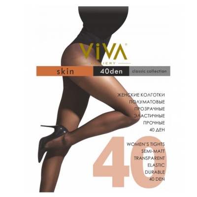 Колготки женские Viva Skin 40д антрацит, р-р. 2/M