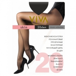 Колготки женские Viva Skin 20д черный, р-р.4/XL