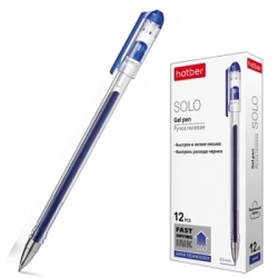 Ручка гелевая синяя Hatber Solo 0,5мм трехгранная 318379/GP_058621