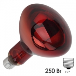 Лампа инфракрасная Калашниково ИКЗК IR E27/R127 250W (красная ДЛЯ ОБОГРЕВА )