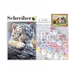 Живопись по номерам Schreiber 30*40см Белый тигренок S 3772