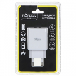 Зарядное устройство FORZA 220В, 2 USB, 2А 916-218