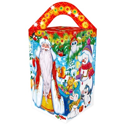 Коробка НГ из картона Дедушка Мороз ПДУ 10447