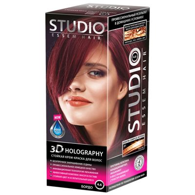 Краска для волос STUDIO 3Д Голографик 4.6 Бордо