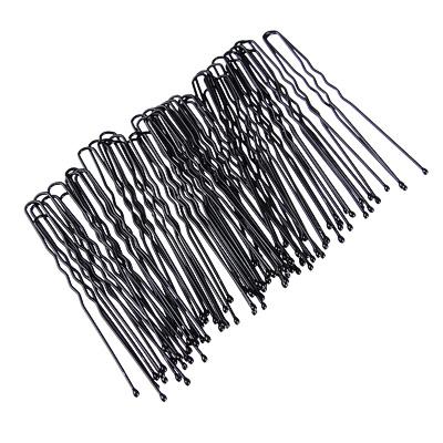Набор шпилек для волос 50шт, металл, 6см, черный 323-123